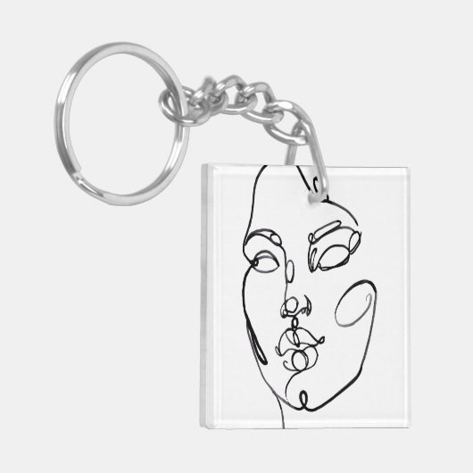 Lineaire denkers - Gezicht Sleutelhanger (Voorkant Links)