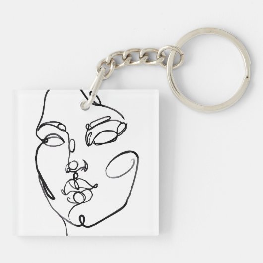 Lineaire denkers - Gezicht Sleutelhanger (Achterkant)