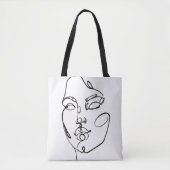 Lineaire denkers - Gezicht Tote Bag (Voorkant)