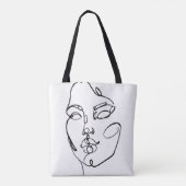 Lineaire denkers - Gezicht Tote Bag (Achterkant)