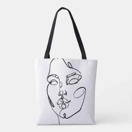Lineaire denkers - Gezicht Tote Bag (Achterkant)