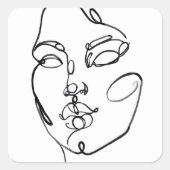 Lineaire denkers - Gezicht Vierkante Sticker (Voorkant)
