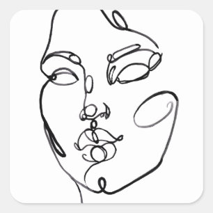 Lineaire denkers - Gezicht Vierkante Sticker