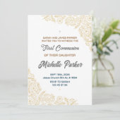 Lineaire elegante eerste communie uitnodiging (Staand voorkant)