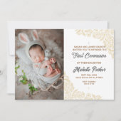 Lineaire elegante eerste communie uitnodiging (Voorkant)