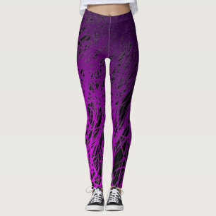 Lineaire explosie Paars - Leggings