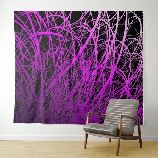 Lineaire Explosie Paarse - Tapestry Wandkleed (In Situ (horizontaal))