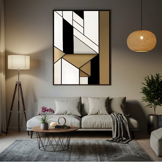 Lineaire Geometrie Canvas Afdruk