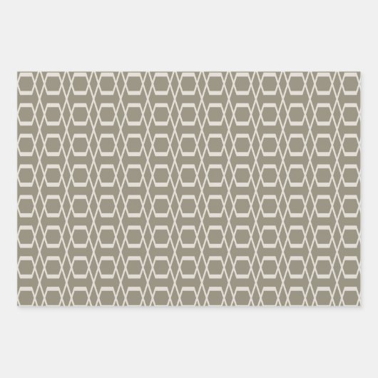  lineaire geometriellijn art zand bruin tapijt inpakpapier vel (Voorkant 3)