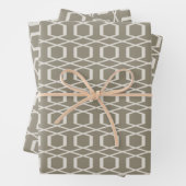  lineaire geometriellijn art zand bruin tapijt inpakpapier vel (In situ)