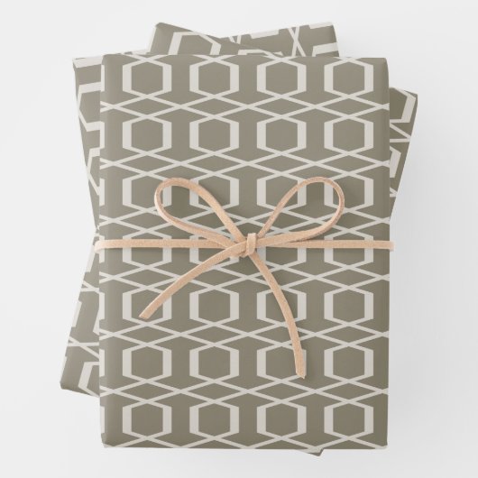 lineaire geometriellijn art zand bruin tapijt inpakpapier vel (In situ)