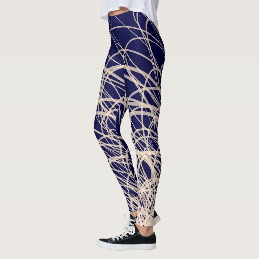 Lineaire golven2 blauw - Leggings (Links)
