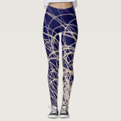 Lineaire golven2 blauw - Leggings (Voorkant)