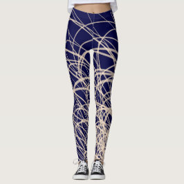 Lineaire golven2 blauw - Leggings