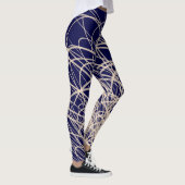 Lineaire golven2 blauw - Leggings (Rechts)