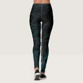 Lineaire golven blauw - Leggings (Achterkant)