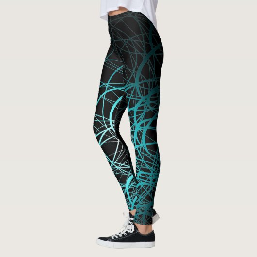 Lineaire golven blauw - Leggings (Links)