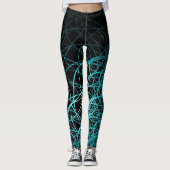 Lineaire golven blauw - Leggings (Voorkant)