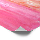 Lineaire kleur Roze en Oranje Abstracte kunst Poster (Hoek)