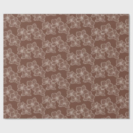 Lineaire Orchidee | Elegante Bloemendonk Rode Roes Cadeaupapier