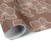 Lineaire Orchidee | Elegante Bloemendonk Rode Roes Cadeaupapier (Rol Hoek)