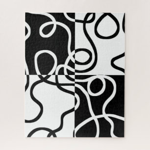 Lineaire overtuiging II: Abstract zwart en wit Legpuzzel