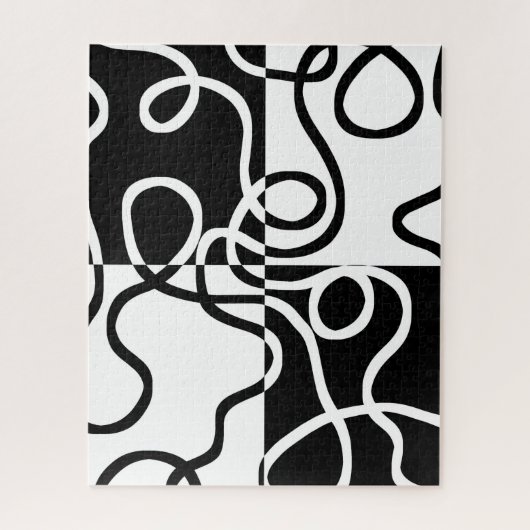 Lineaire overtuiging II: Abstract zwart en wit Legpuzzel (Verticaal)