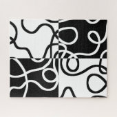 Lineaire overtuiging II: Abstract zwart en wit Legpuzzel (Horizontaal)