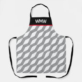 Lineaire Patroon Monogram Print over het hele Scho Schort (Voorkant)