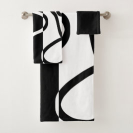 Lineaire Persuasion I: Abstract Zwart & Wit Bad Handdoek