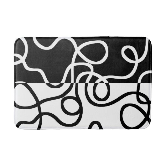 Lineaire Persuasion I: Abstract Zwart & Wit Badmat (Voorkant)