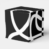 Lineaire Persuasion I: Abstract Zwart & Wit Bedankdoosjes (Achterkant)