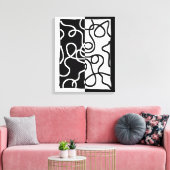 Lineaire Persuasion I: Abstract Zwart & Wit Canvas Afdruk (Insitu (Woonkamer))