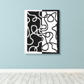 Lineaire Persuasion I: Abstract Zwart & Wit Canvas Afdruk (Insitu (Houten vloer))