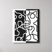Lineaire Persuasion I: Abstract Zwart & Wit Canvas Afdruk (Voorkant)