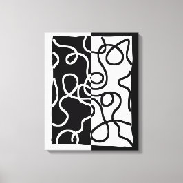 Lineaire Persuasion I: Abstract Zwart & Wit Canvas Afdruk