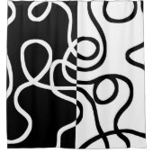 Lineaire Persuasion I: Abstract Zwart & Wit Douchegordijn (Voorkant)