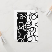 Lineaire Persuasion I: Abstract Zwart & Wit Kaart (Voorkant / Achterkant in situ)