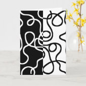 Lineaire Persuasion I: Abstract Zwart & Wit Kaart (Gele Bloem)