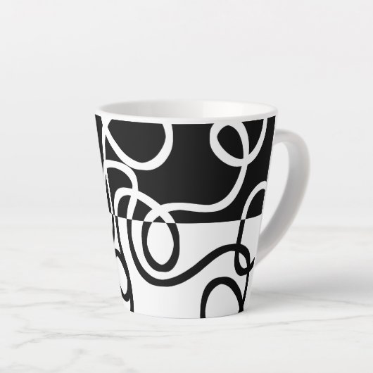 Lineaire Persuasion I: Abstract Zwart & Wit Latte Mok (Rechterhoek)