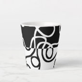 Lineaire Persuasion I: Abstract Zwart & Wit Latte Mok (Voorkant)