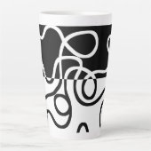 Lineaire Persuasion I: Abstract Zwart & Wit Latte Mok (Voorkant)