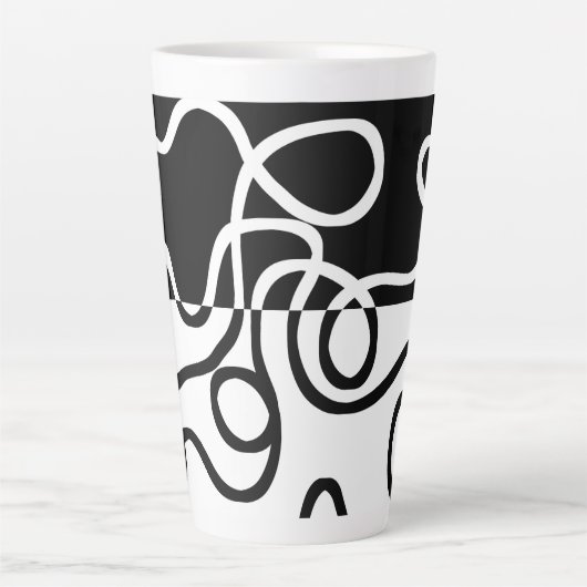 Lineaire Persuasion I: Abstract Zwart & Wit Latte Mok (Voorkant)