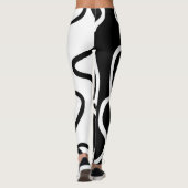 Lineaire Persuasion I: Abstract Zwart & Wit Leggings (Achterkant)