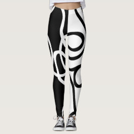 Lineaire Persuasion I: Abstract Zwart & Wit Leggings