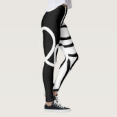 Lineaire Persuasion I: Abstract Zwart & Wit Leggings (Rechts)