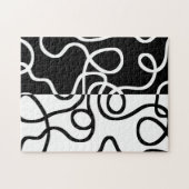 Lineaire Persuasion I: Abstract Zwart & Wit Legpuzzel (Horizontaal)