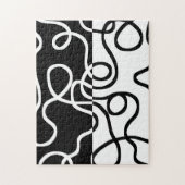 Lineaire Persuasion I: Abstract Zwart & Wit Legpuzzel (Verticaal)