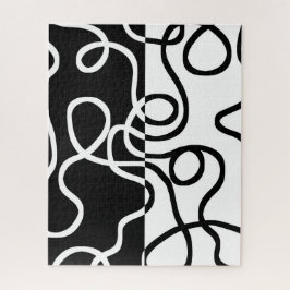 Lineaire Persuasion I: Abstract Zwart & Wit Legpuzzel