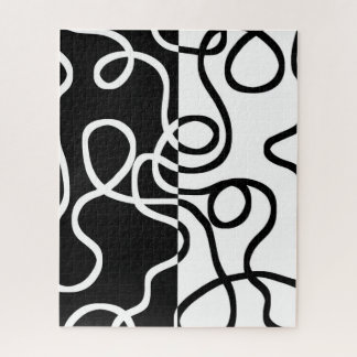 Lineaire Persuasion I: Abstract Zwart & Wit Legpuzzel